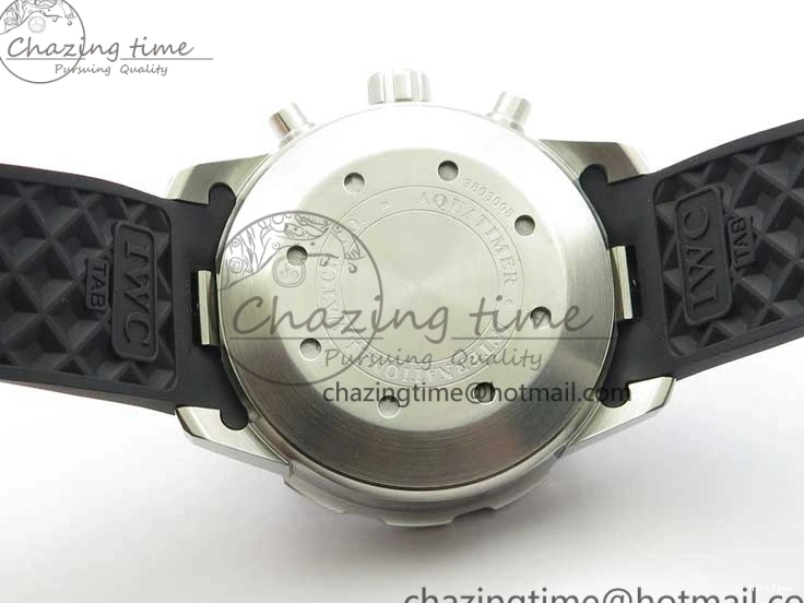 MIROTIME 0216 Aquatimer Chrono IW376702 SS BLS 1:1 Best Edition Black Dial on Black Rubber Strap A WellDesigned 7105